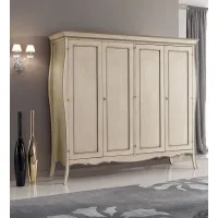 Picture Stylish Italian 4-door wardrobe with 2 shelves and 2 clothes rails - Zanini