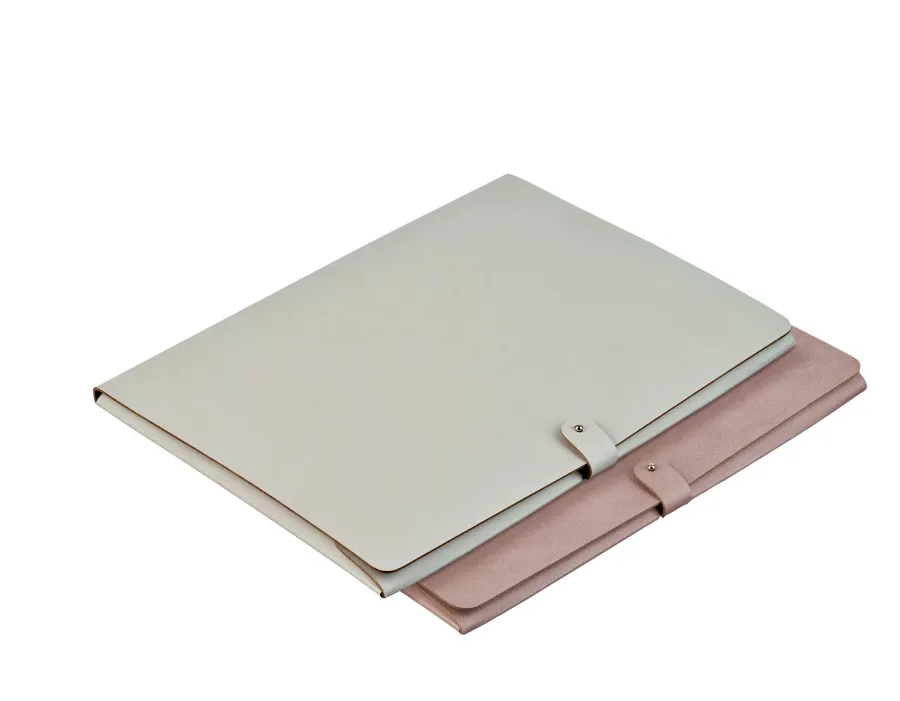 obrazek 2 Skórzana teczka A4 23х31 cm w kolorze popielatego różu