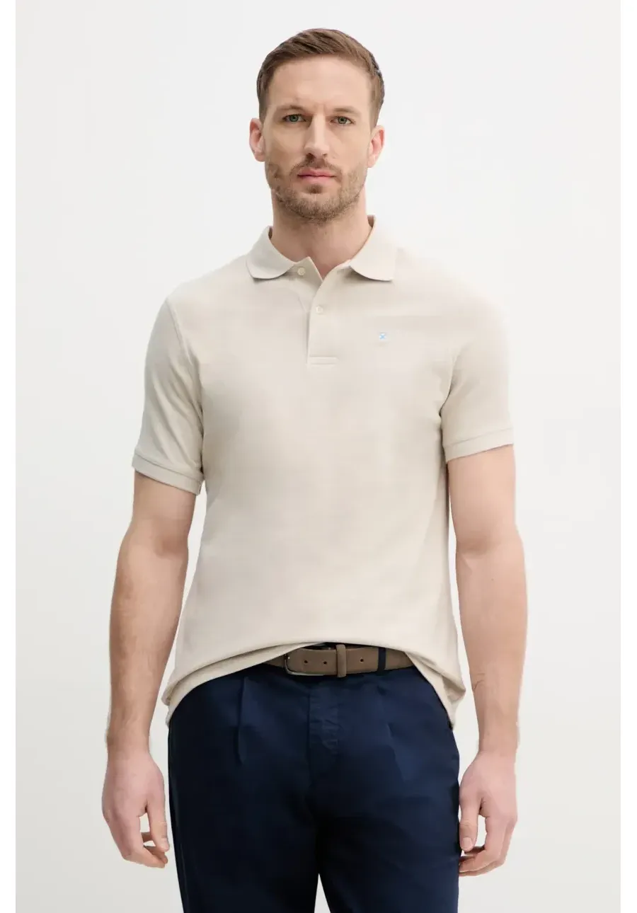 obrazek 1 Barbour polo bawełniane kolor beżowy gładki