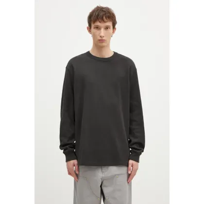 Zdjęcie Filson bluza bawełniana Waffle Knit Thermal Crew męska kolor czarny gładka FMTEE0012
