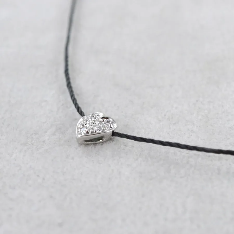obrazek 4 Piękny naszyjnik z diamentową zawieszką w kształcie serca