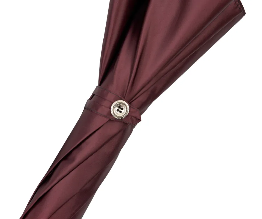 obrazek 3 Bordowy damski parasol Ø102xL93 cm ze skórzaną rączką