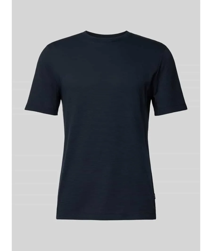 obrazek 1 T-shirt z prążkowanym, okrągłym dekoltem model ‘TIBURT’