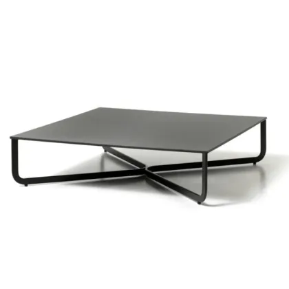 Zdjęcie Stylowy stolik kawowy XL z lakierowaną metalową strukturą