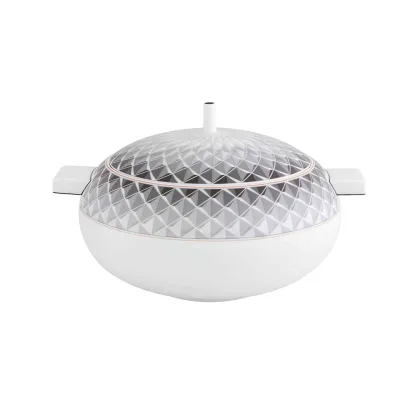 Zdjęcie Porcelanowa waza Maya z szarym geometrycznym ornamentem - Vista Alegre