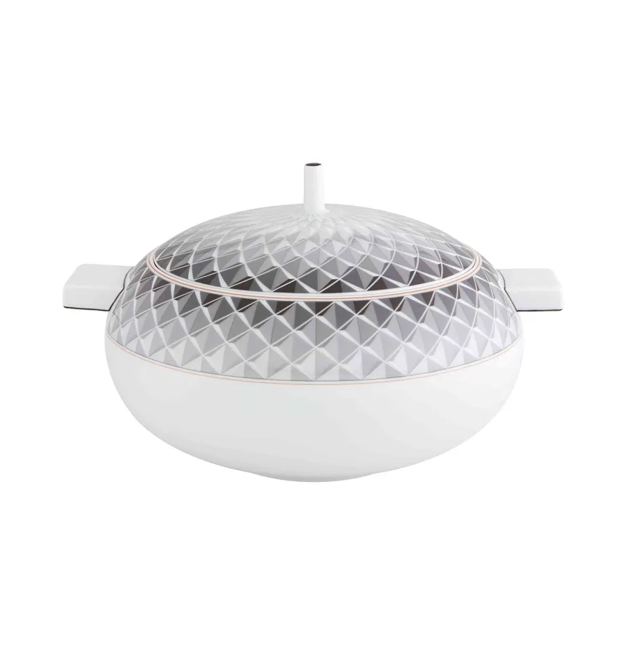 obrazek 1 Porcelanowa waza Maya z szarym geometrycznym ornamentem - Vista Alegre