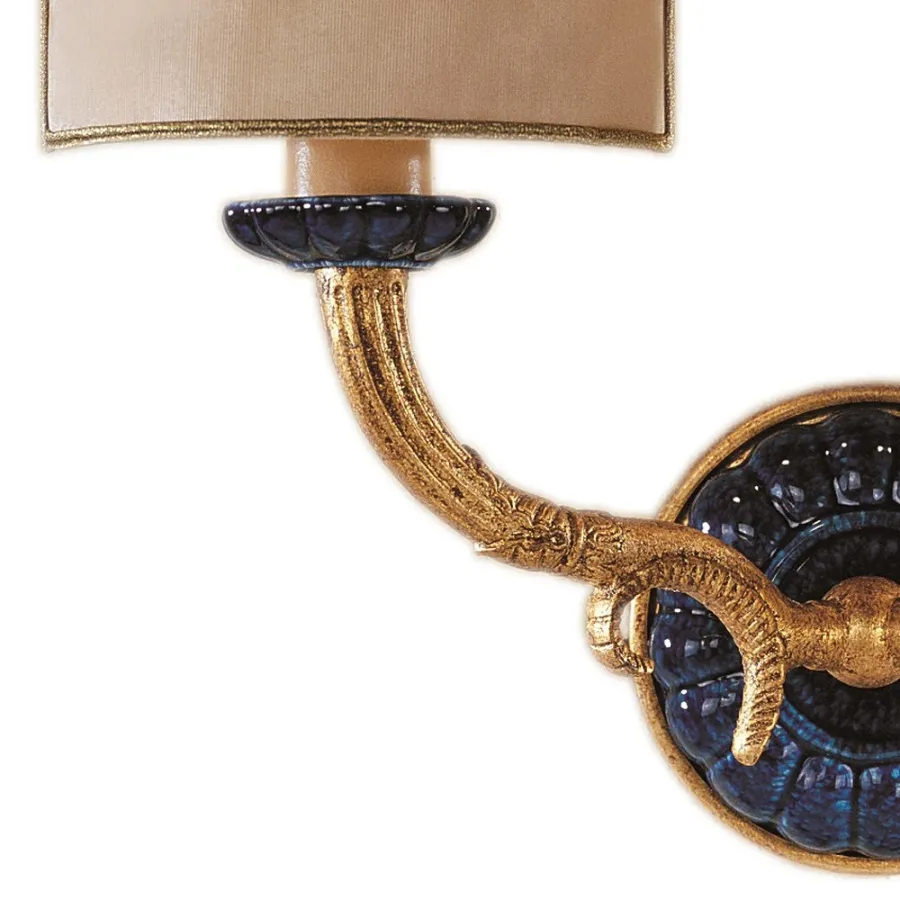 obrazek 2 Dwupunktowa lampa ścienna ze złotym wykończeniem H.33xL.38xP.15 cm