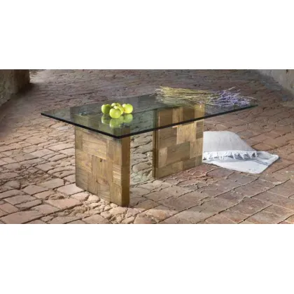 Zdjęcie Designerski włoski stolik kawowy z hartowanego szkła - Guarnieri