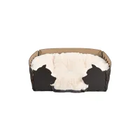 Picture Dog bed 45x30xH15 cm with a double-sided chocolate-colored pillow