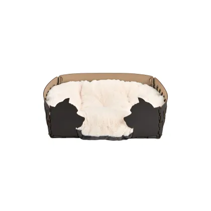 Zdjęcie Legowisko dla psa 45x30xH15 cm z dwustronną poduszką w kolorze czekoladowym