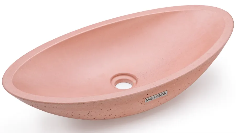 obrazek 2 Piękna stylowa umywalka 60 cm ORION BASIC – bardzo jasny ceglasty, bez dekoru, lakier matowy