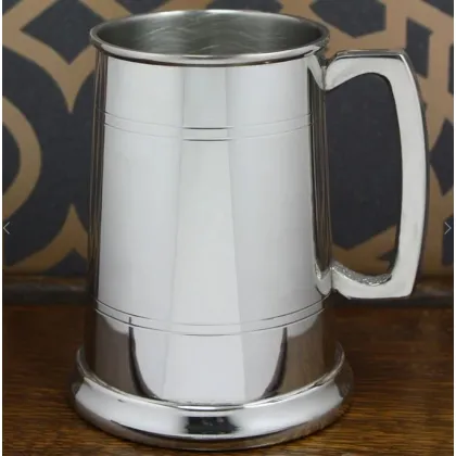 Picture English product - tin beer mug with a glass bottom