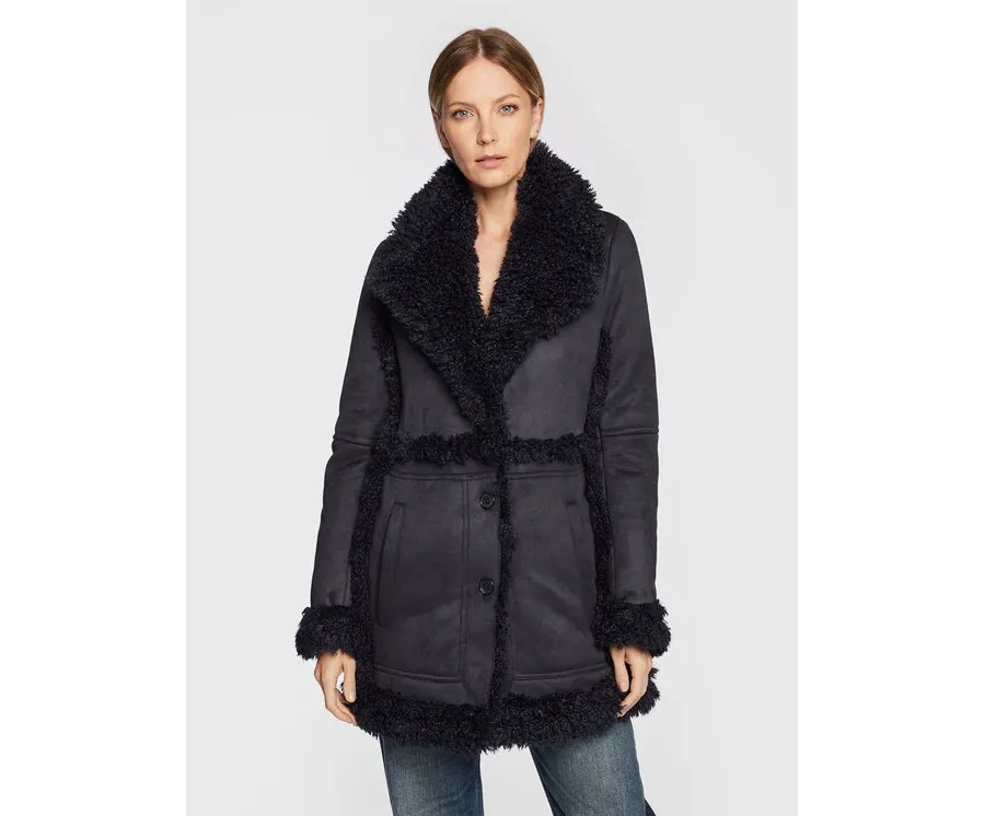 obrazek 1 Zadig&Voltaire Kożuch Festif WWCO00188 Czarny Regular Fit