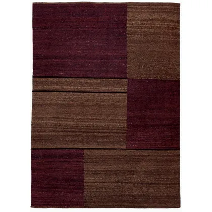 Zdjęcie Geometryczny bordowy dywan wykonany z wełny - Sartori Rugs