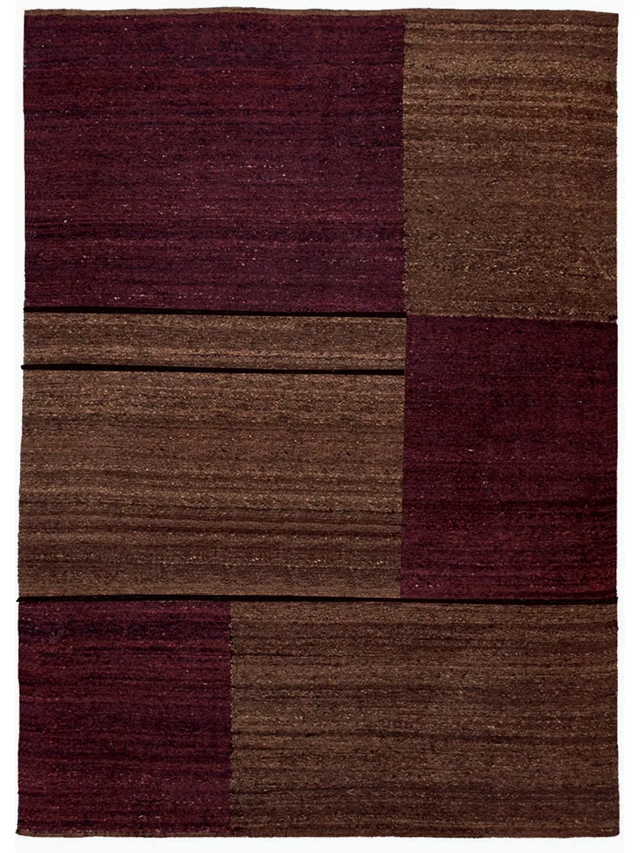 obrazek 1 Geometryczny bordowy dywan wykonany z wełny - Sartori Rugs