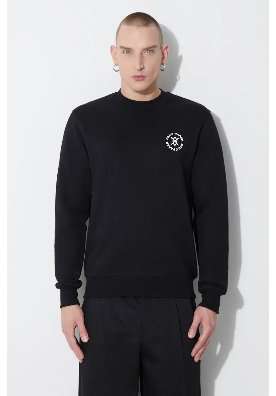 obrazek 1 Daily Paper bluza bawełniana Circle Sweater męska kolor czarny z nadrukiem 1000113