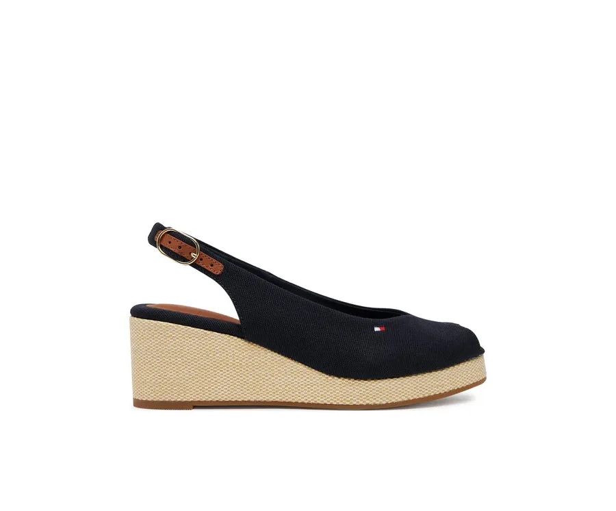 obrazek 1 Tommy Hilfiger Sandały Flag Mid Wedge Espad Slingback FW0FW08595 Granatowy