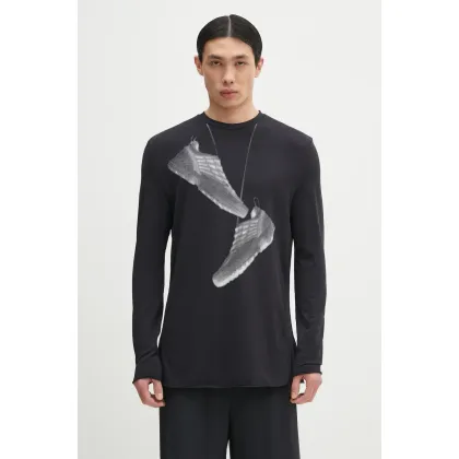Zdjęcie MM6 Maison Margiela longsleeve kolor czarny z nadrukiem SH0GC0052.M20101