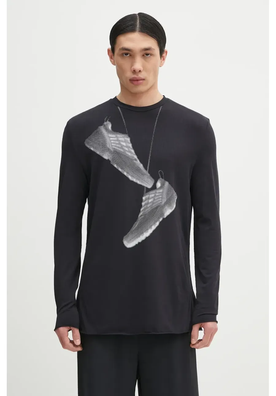 obrazek 1 MM6 Maison Margiela longsleeve kolor czarny z nadrukiem SH0GC0052.M20101
