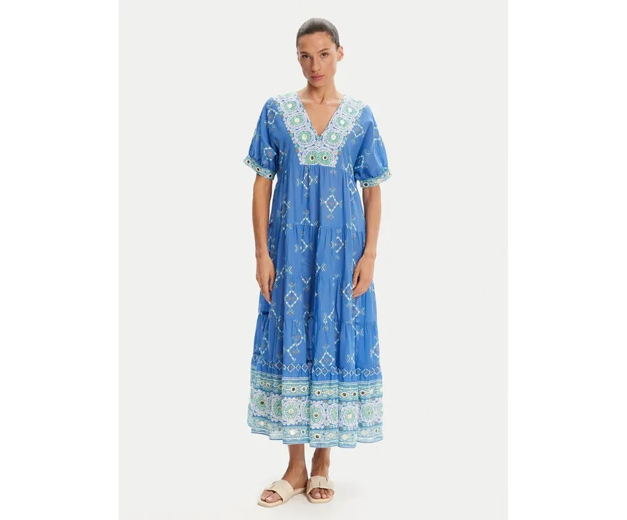 obrazek 1 Iconique Sukienka letnia IC25-092 Niebieski Relaxed Fit