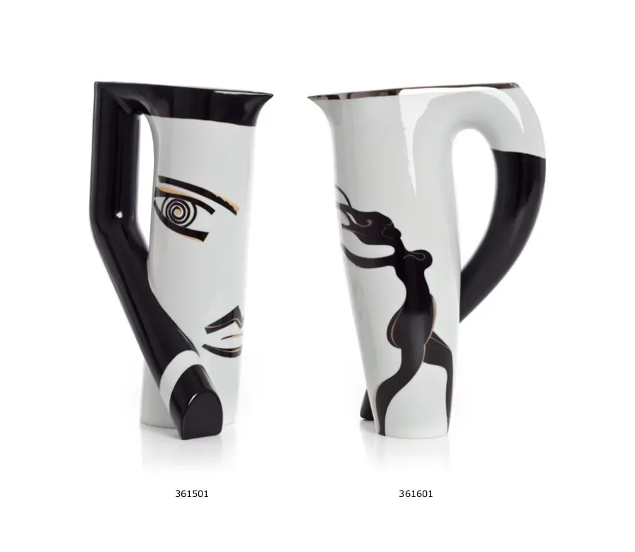 obrazek 3 Porcelanowa karafka ON/ONA z dwukolorowym zdobieniem