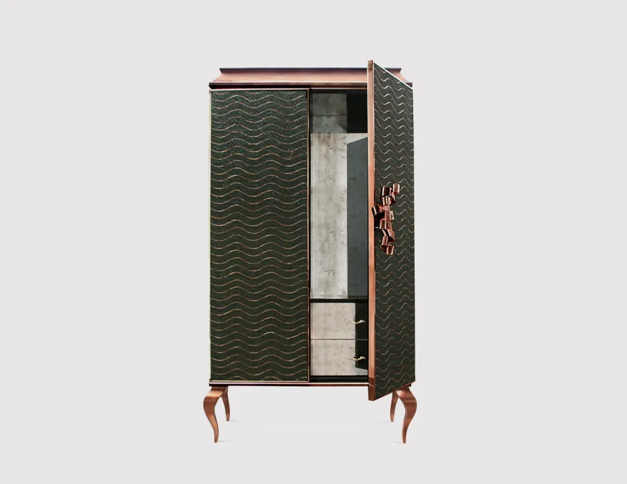 picture 12 Luxurious two-door wardrobe with a golden leaf finish
