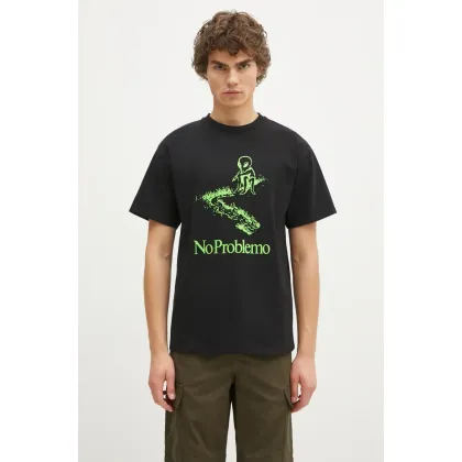 Zdjęcie No Problemo t-shirt bawełniany Toboggan SS Tee męski kolor czarny z nadrukiem NP60007.02