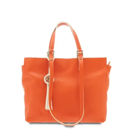 Zdjęcie Pomarańczowa skórzana torebka z Włoch - Giudi