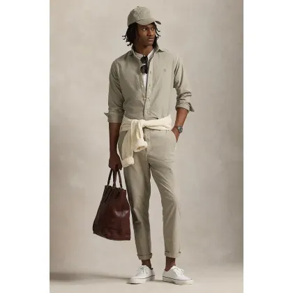 Zdjęcie Polo Ralph Lauren spodnie bawełniane Flat Front męskie kolor beżowy proste 710958589