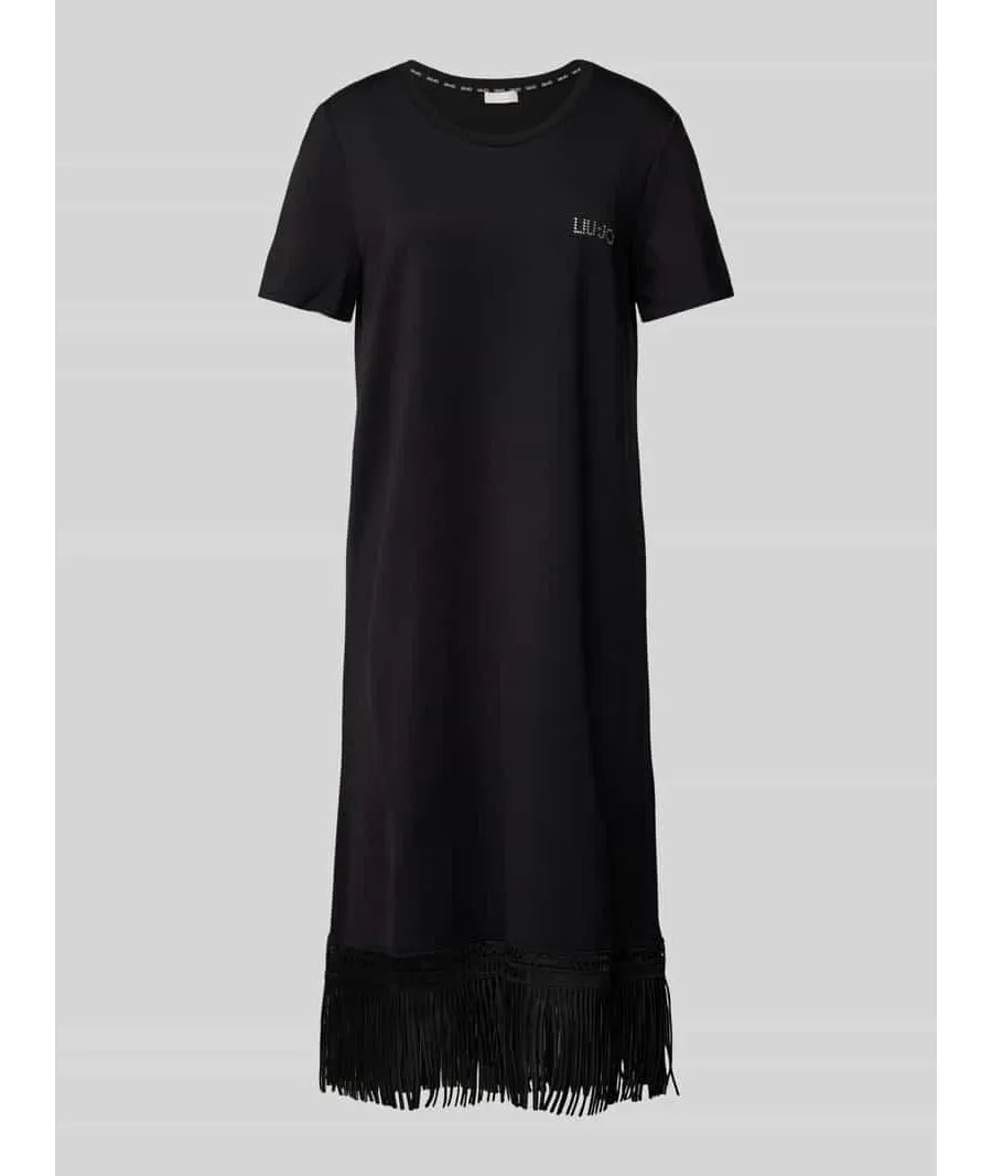 obrazek 1 Sukienka T-shirtowa o długości do kolan z frędzlami