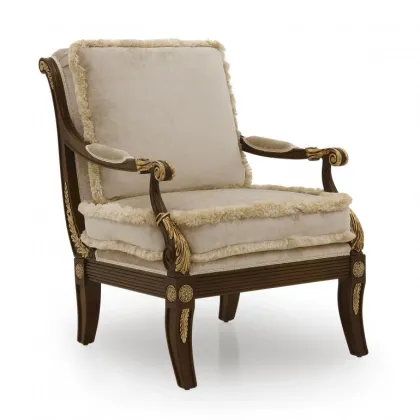 Zdjęcie Oryginalny beżowy fotel w stylu klasycznym - Sevensedie