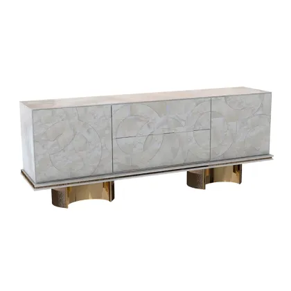 Picture Sophisticated chest of drawers for the living room - veneer, brass - Soberanna