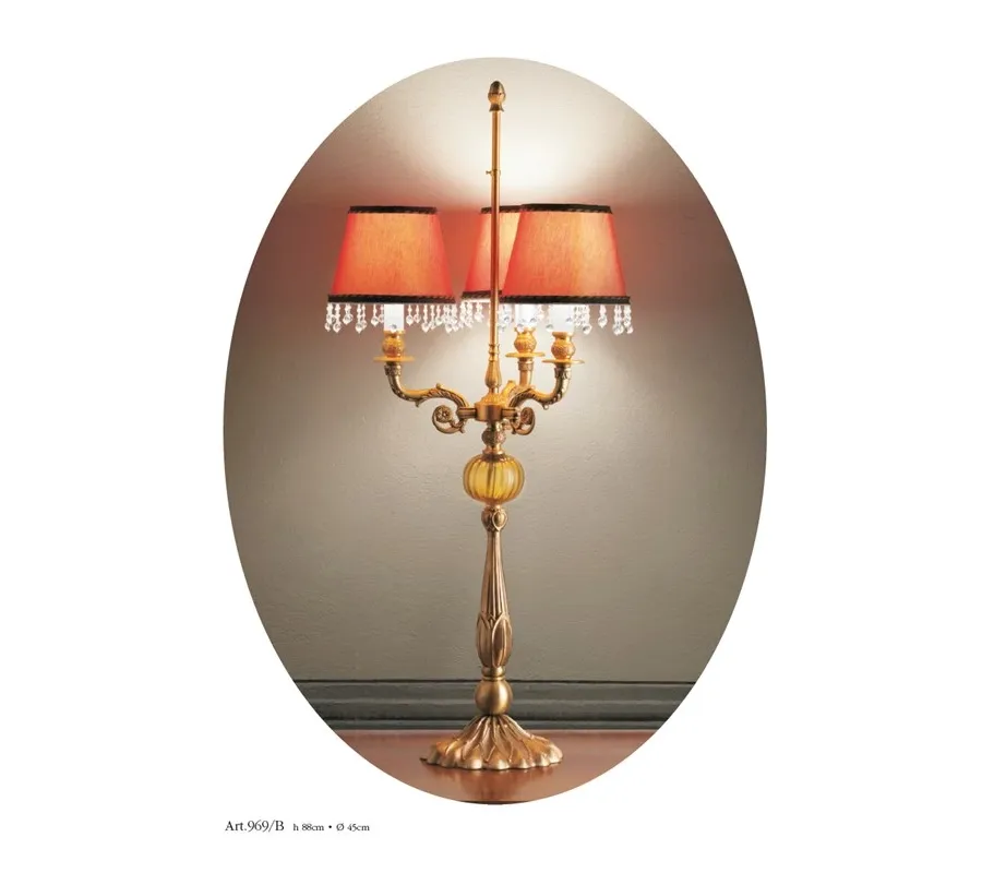obrazek 1 Lampa Flambo z trzema światłami i trzema kloszami z koralikami - Il Paralume Marina