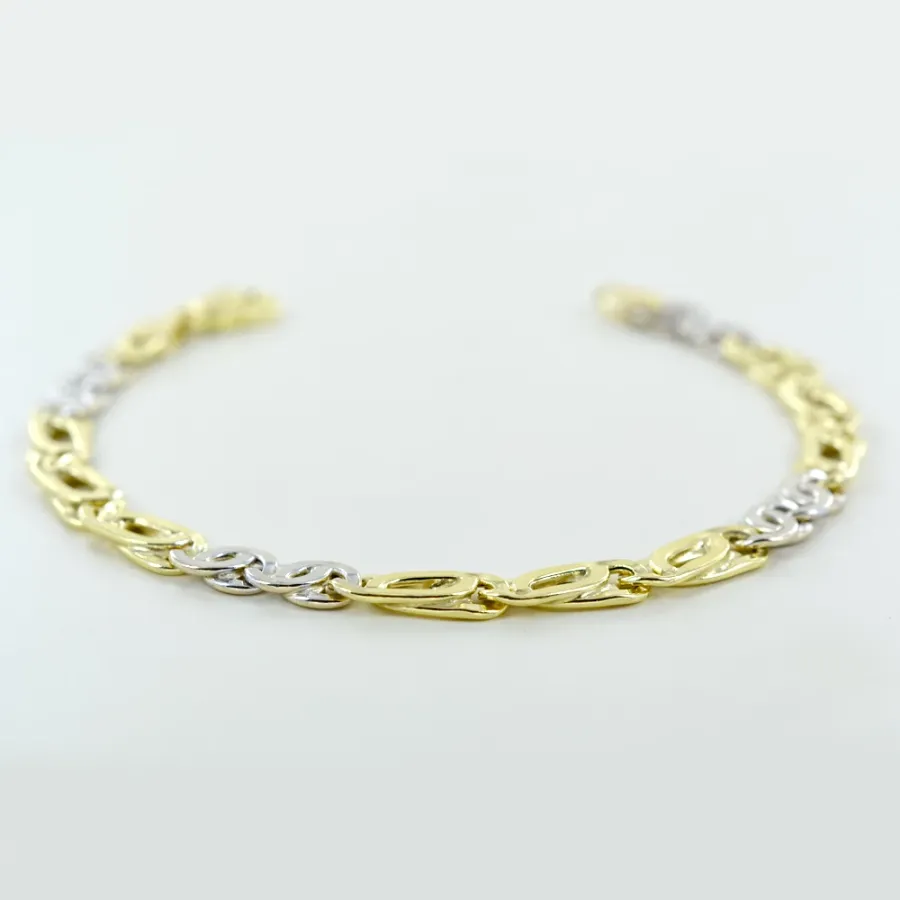 obrazek 4 Męska elegancka bransoletka z żółtego i białego złota