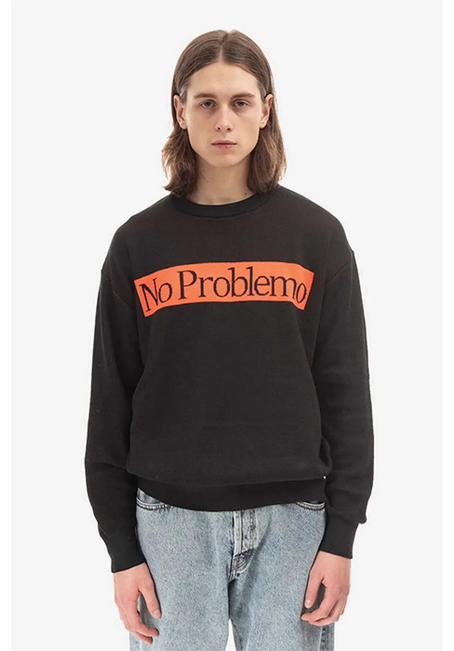obrazek 1 Aries sweter Recycled Problemo męski kolor czarny lekki AR20019 BLACK AR20019-BLACK