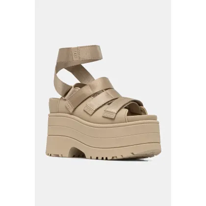 Zdjęcie UGG sandały Goldenrise damskie kolor beżowy na słupku 1167431-MDSD