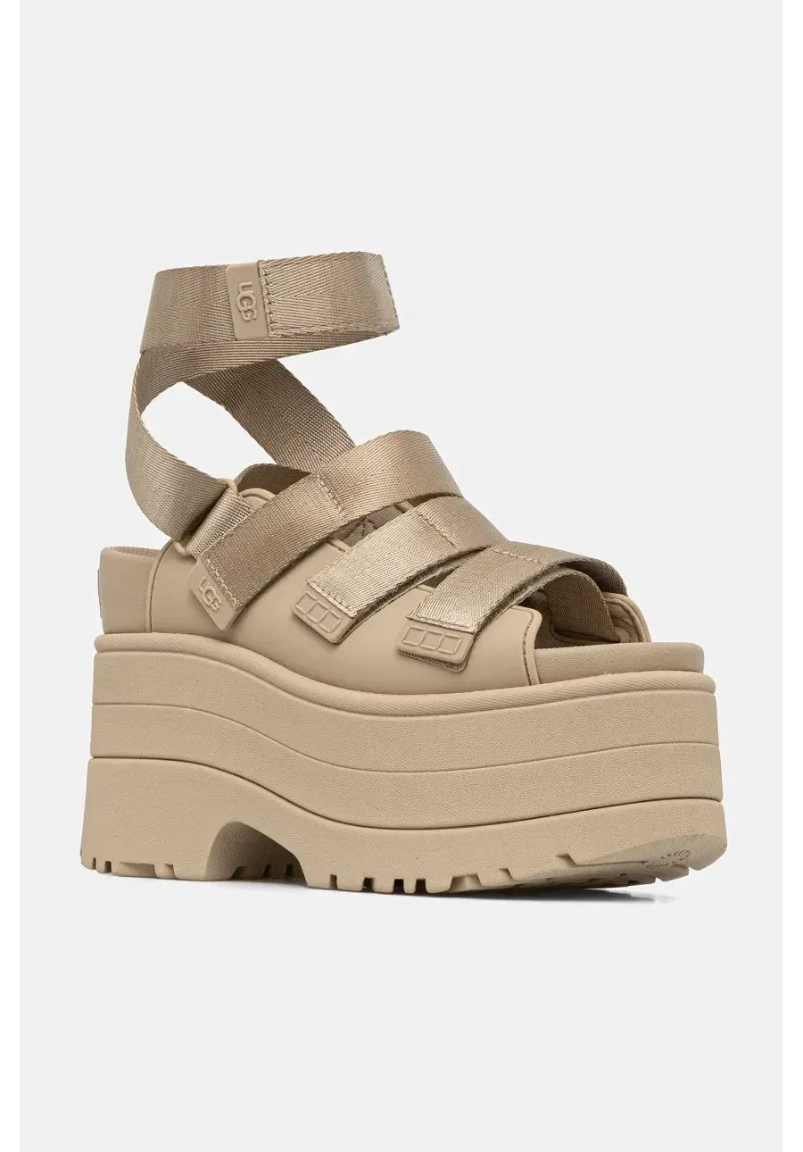 obrazek 1 UGG sandały Goldenrise damskie kolor beżowy na słupku 1167431-MDSD