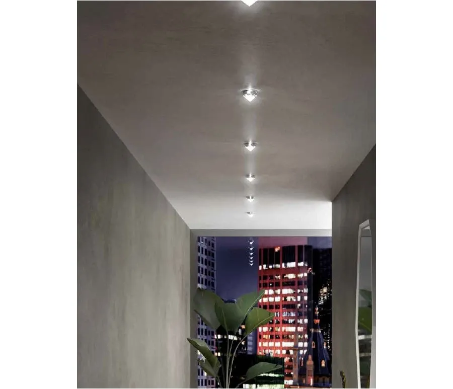 obrazek 2 Wyjątkowa wpuszczana lampa sufitowa z mosiądzu z kryształem – Il Paralume Marina