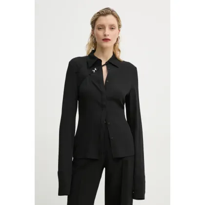 Zdjęcie Heliot Emil koszula damska kolor czarny regular z kołnierzykiem klasycznym AW24.W.05.056.BLK01