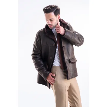 Picture Natural men's coat made of lambskin - A&A Vesa