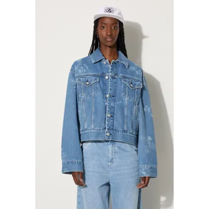 Zdjęcie Carhartt WIP kurtka jeansowa Stamp Jacket damska kolor niebieski przejściowa I033744.2LN35