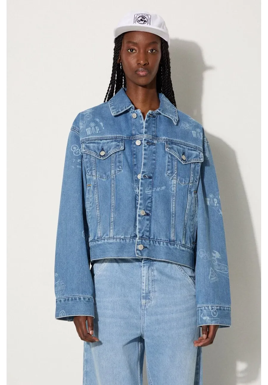 obrazek 1 Carhartt WIP kurtka jeansowa Stamp Jacket damska kolor niebieski przejściowa I033744.2LN35