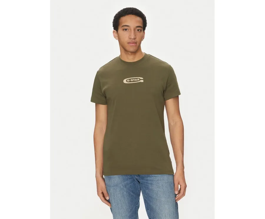 obrazek 1 G-Star Raw T-Shirt Old Skool D25967-C812 110 Zielony Regular Fit