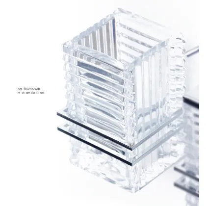 Zdjęcie Włoski naścienny pojemnik na szczoteczki z ręcznie szlifowanego kryształu - Il Paralume Marina