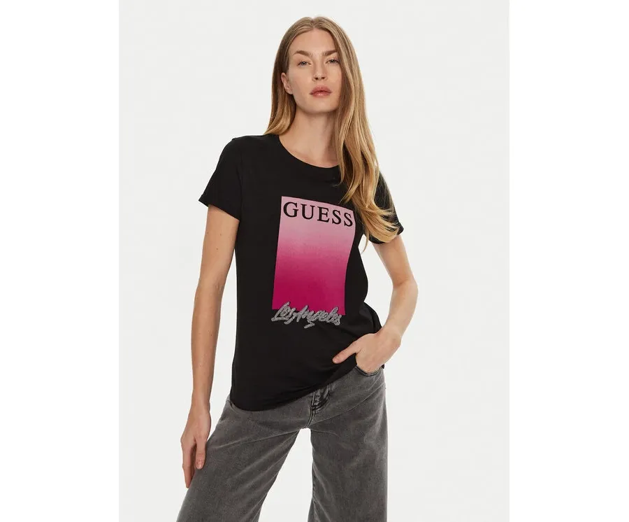 obrazek 1 Guess T-Shirt W4BI30 JA914 Czarny Regular Fit