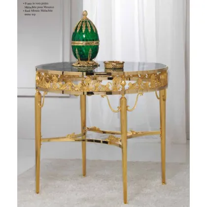 Zdjęcie Luksusowy stolik kawowy z blatem malachitowym od włoskiej marki