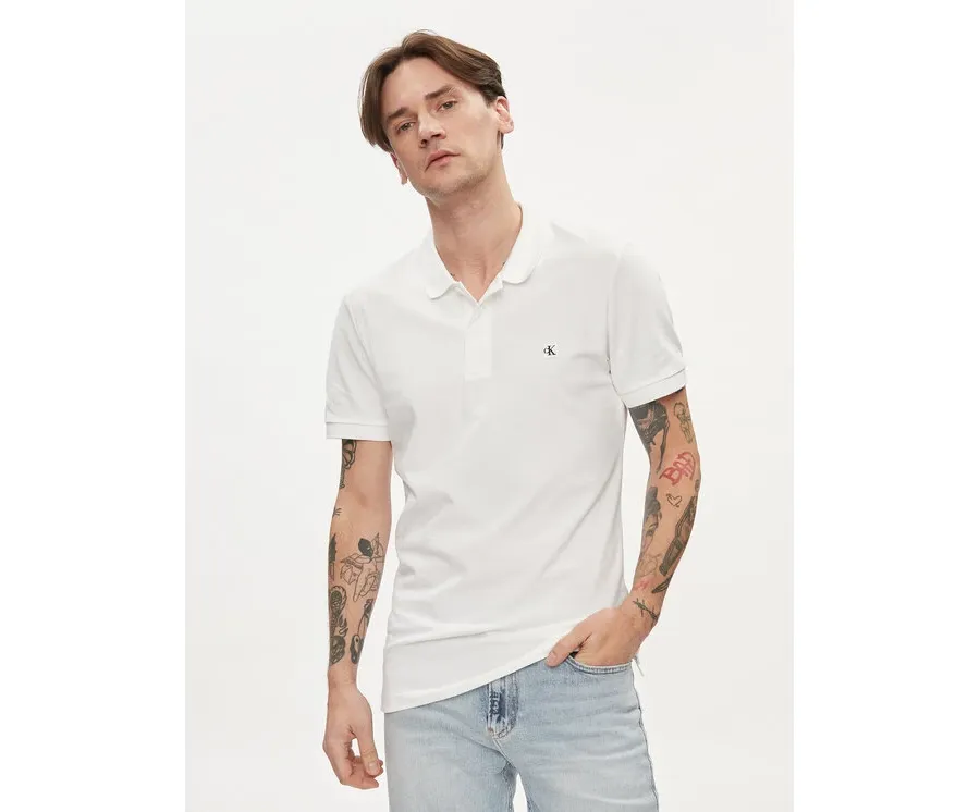 obrazek 1 Calvin Klein Jeans Polo Embro Badge J30J325269 Biały Slim Fit