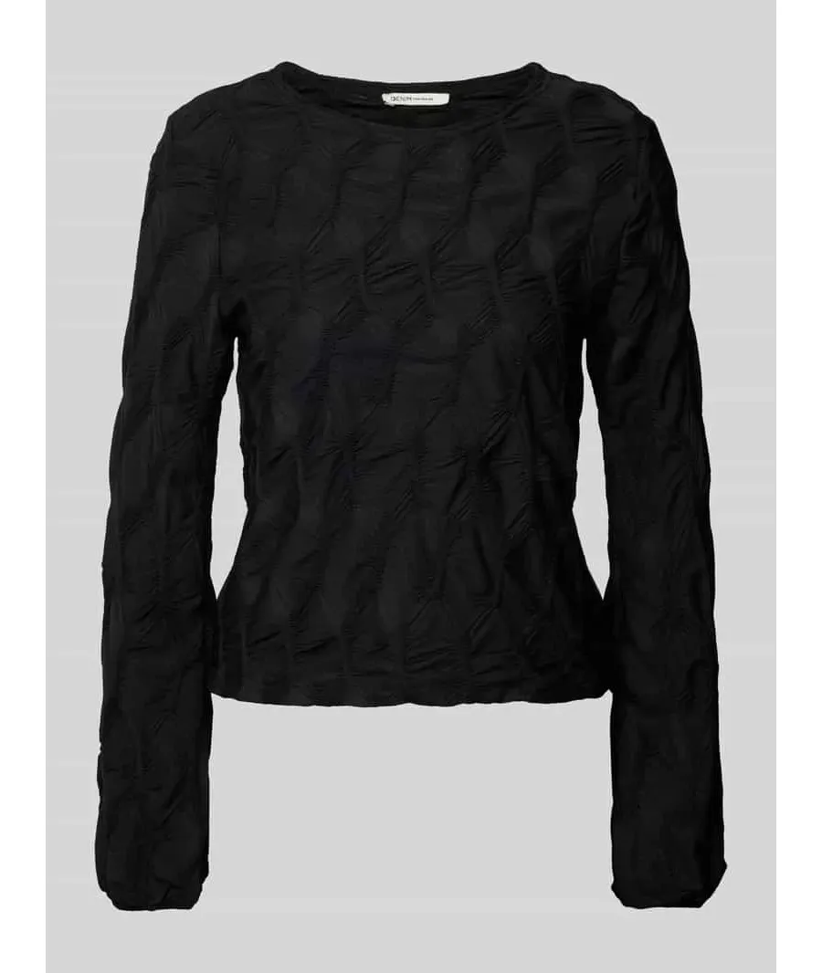 obrazek 1 Bluzka o kroju regular fit z długim rękawem i fakturowanym wzorem