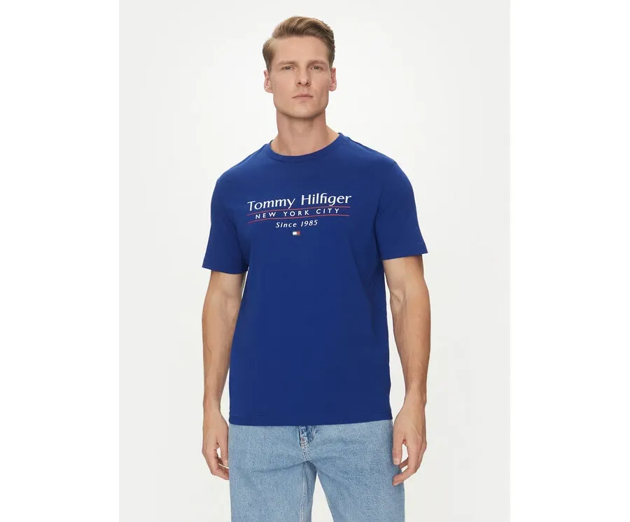 obrazek 1 Tommy Hilfiger T-Shirt Center Stack MW0MW38621 Niebieski Regular Fit