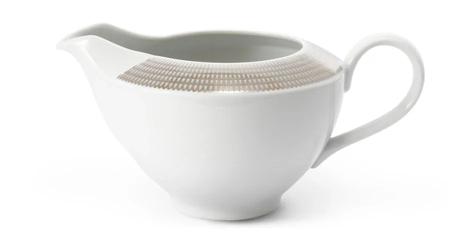 obrazek 1 Nowoczesny porcelanowy dzbanek na mleko ze srebrnym zdobieniem - Leander